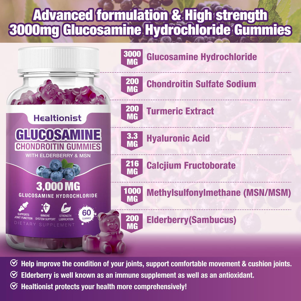 Nutrition and ingredient details for Healtionist gummies