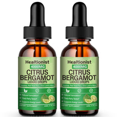 Healtionist citrus bergamot liquid drops bottle 4oz ready for convenient daily use.