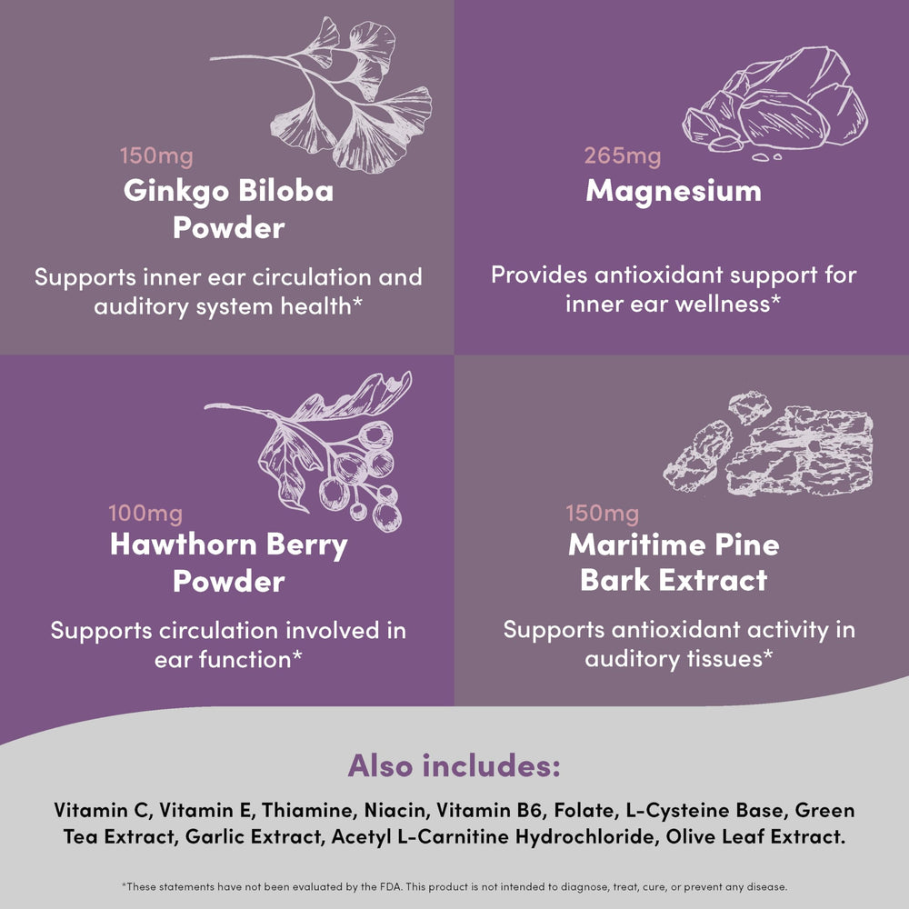 Illustration of olive leaf extract and garlic extract for ear health