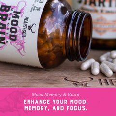 Choline and B12 nutrients featured on HEART & SOIL Brain Supplement