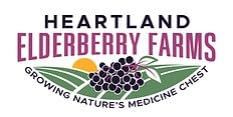 Heartland Elderberry Syrup packaging and bottle on a white background