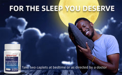 96-count Heartland Pharma sleep aid caplets displayed