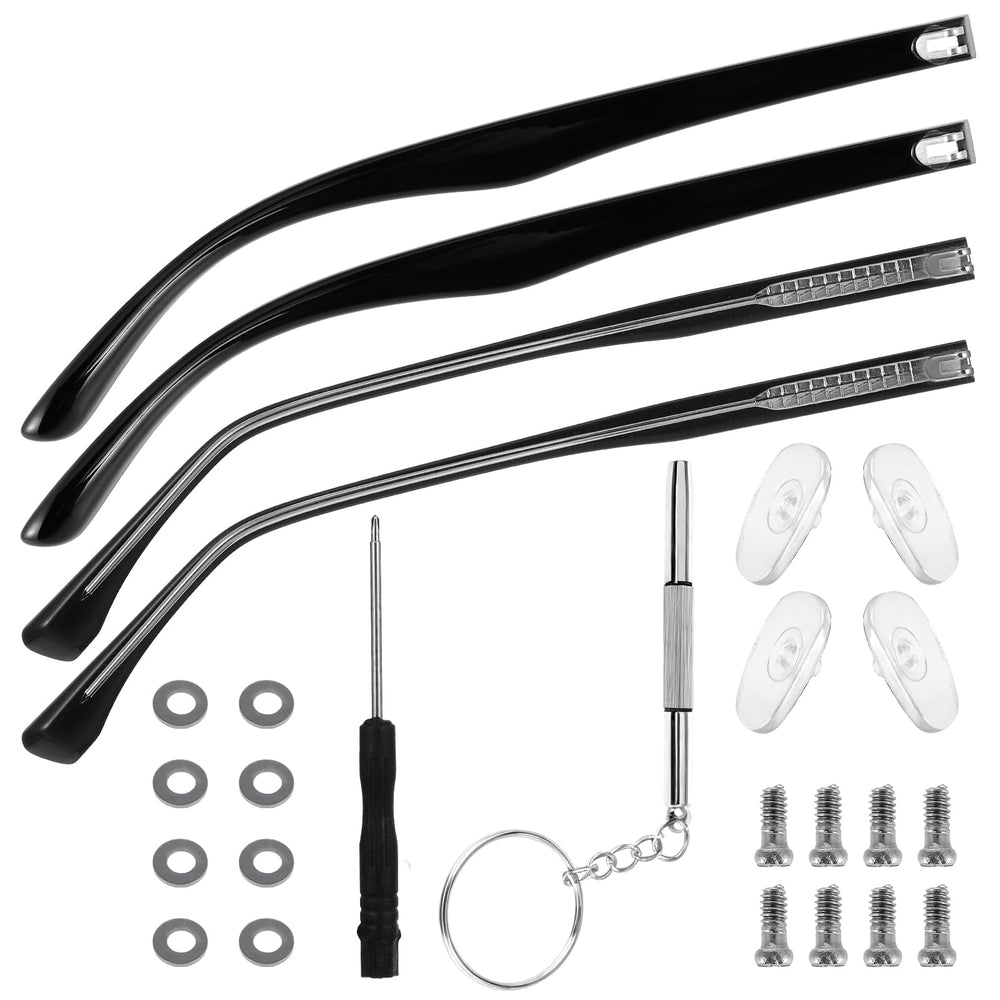Main image of Heclia glasses arm replacement kit in black TR90.