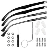 Main image of Heclia glasses arm replacement kit in black TR90.