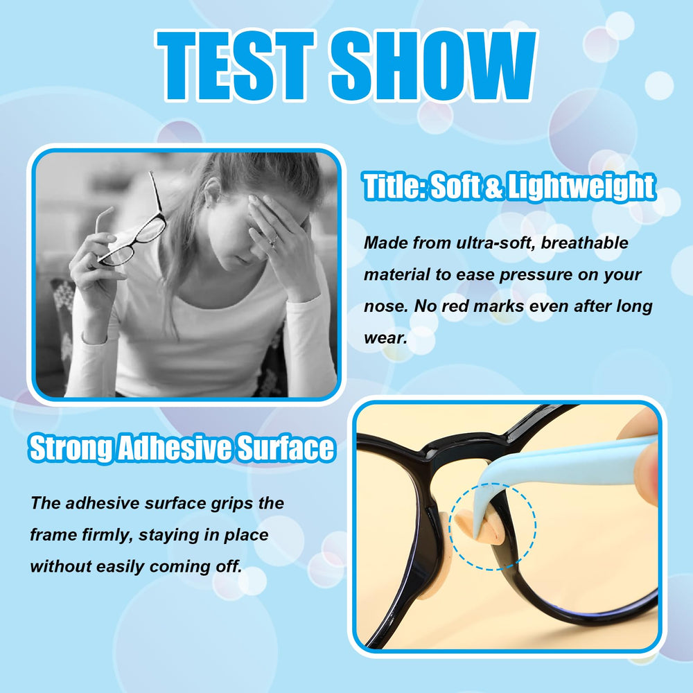 Strong adhesive non-slip nose pads for stability