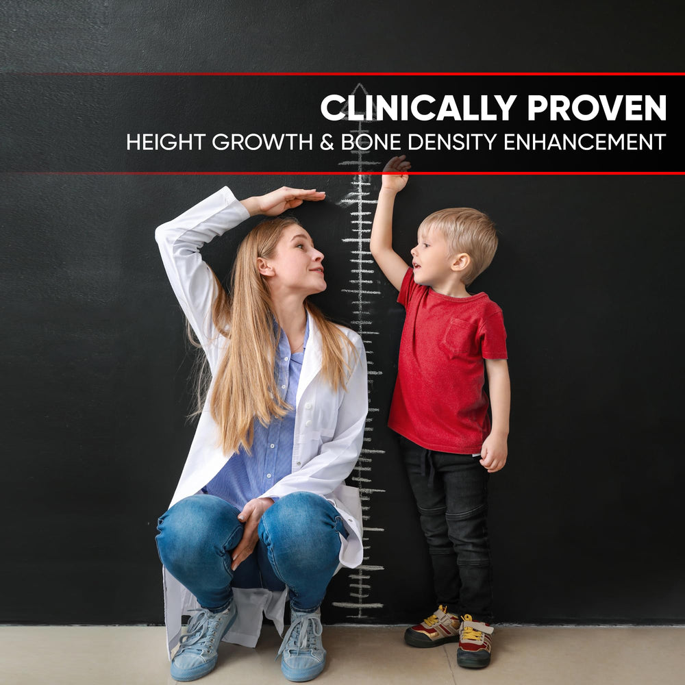 Adult user with height growth supplement bottle