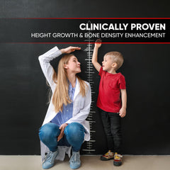 Adult user with height growth supplement bottle