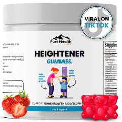 Front view of Heightener Gummies bottle