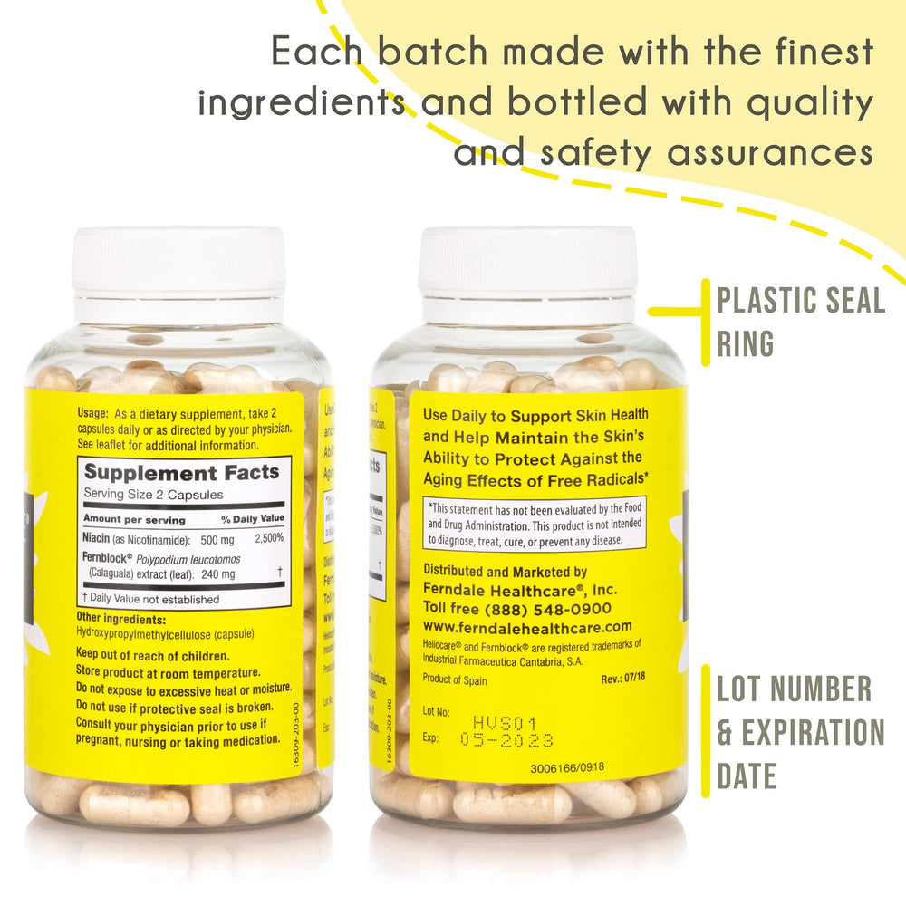 Fernblock PLE extract 240 mg ingredient close-up for Heliocare Advanced