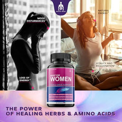 L-Arginine and herbal capsules spilled from bottle