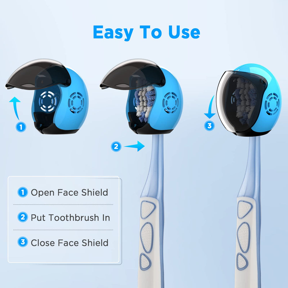 Close-up of vent holes on helmet toothbrush cover