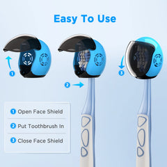 Close-up of vent holes on helmet toothbrush cover