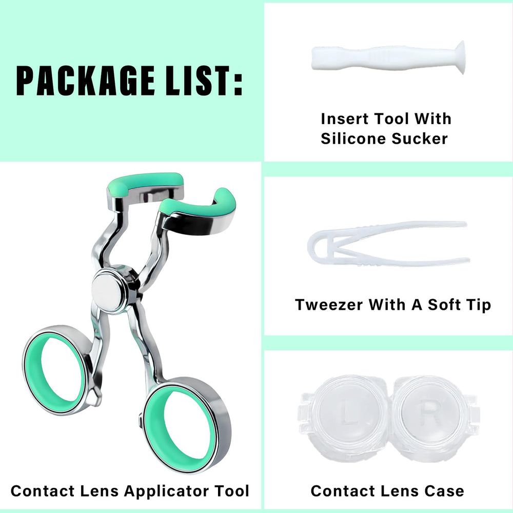 All accessories shown: applicator, tweezers, insertion tool