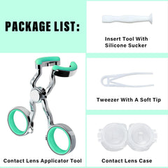All accessories shown: applicator, tweezers, insertion tool