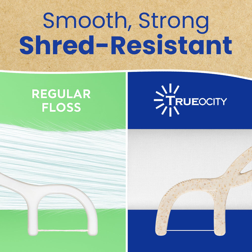Hemp-based biodegradable floss picks.