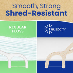 Hemp floss picks for eco-friendly oral care.