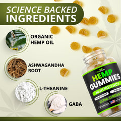 Hemp gummies with Ashwagandha and L-Theanine ingredients