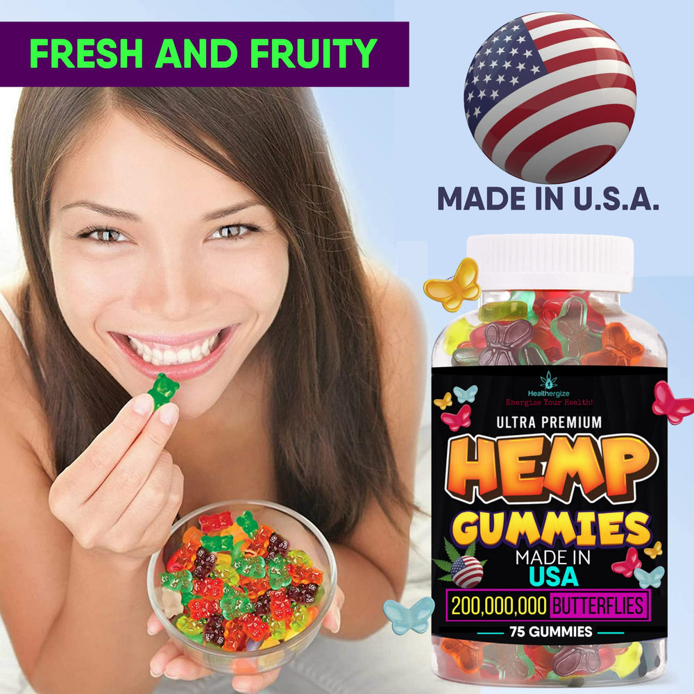 USA-made hemp gummies packaging label