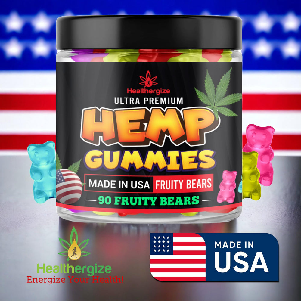 Close-up of an orange hemp gummy bear