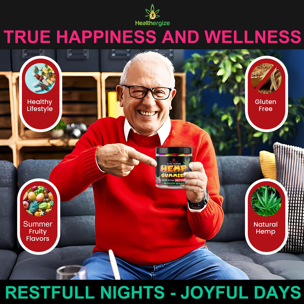 High-potency hemp extract gummy on wooden surface