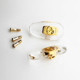 Replacement screw-in nose pads kit for GUCCI eyeglasses and sunglasses with screws (gold, 14mm)