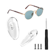 Screw-in nose pads for Prada sunglasses, silver, 16.5mm - front view