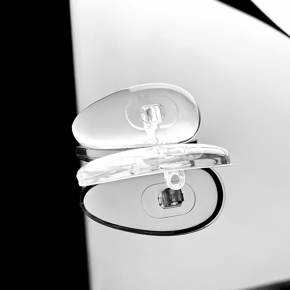 Close-up of soft nose pad with screws for Prada eyewear