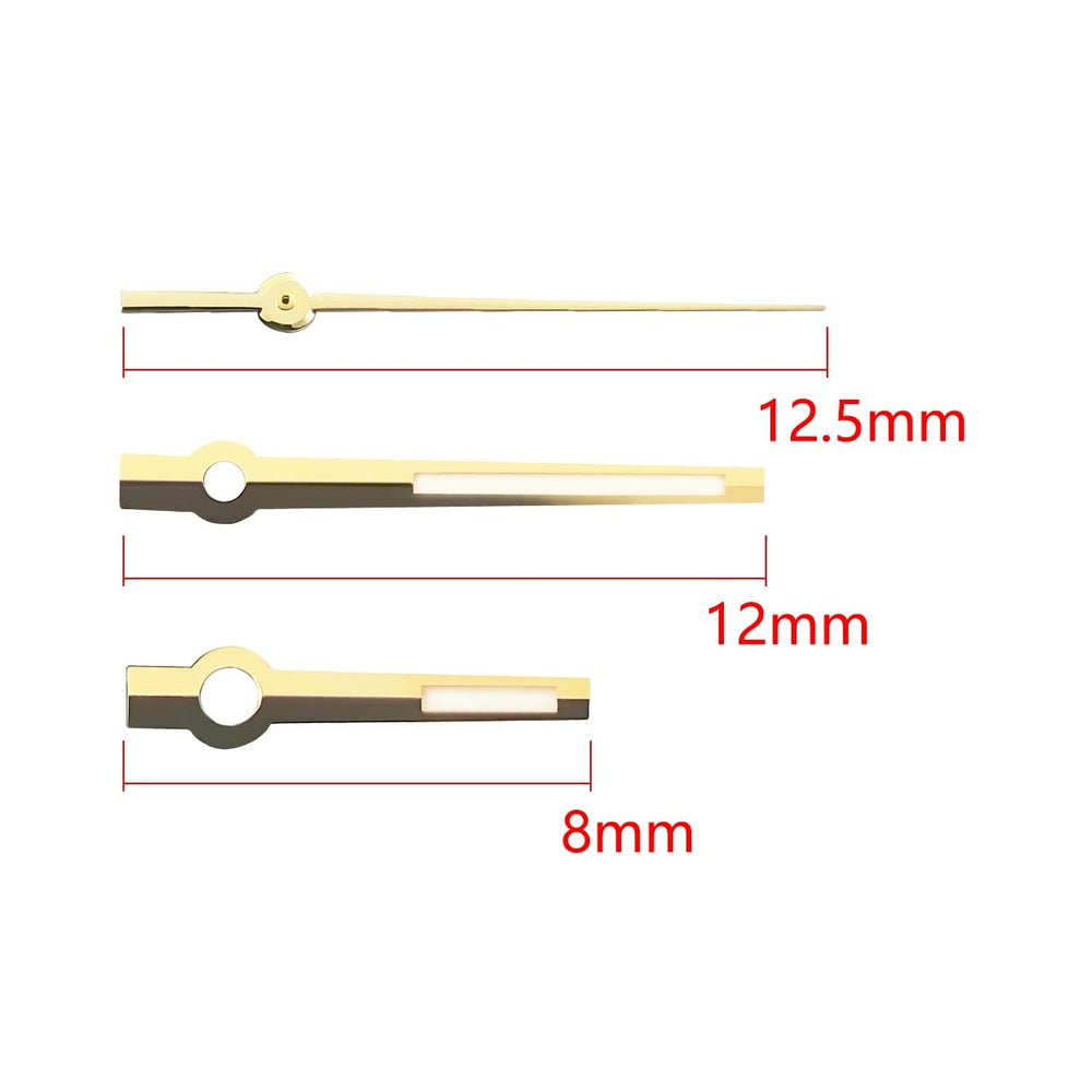 Hengfento2 watch hand set for Rolex Tudor, ETA movements, gold finish, close-up