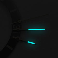 Close-up of alignment and finish on Hengfento2 watch hands