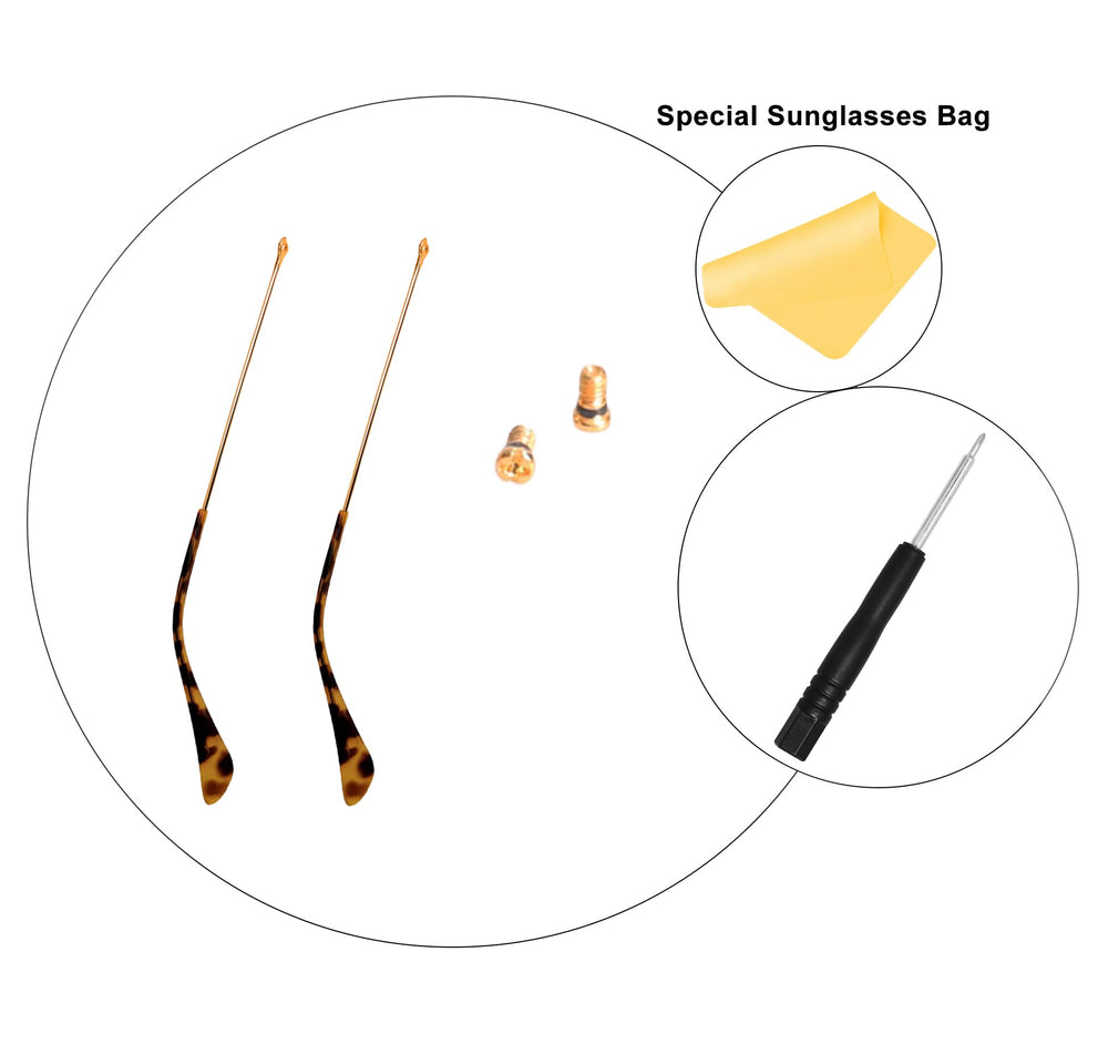Premium stainless steel and acetate construction for replacement temple arms