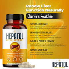 Hepatol natural herbs blend bottle image underscoring holistic liver health.