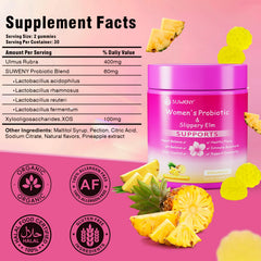 Close-up of pineapple flavored probiotic gummies