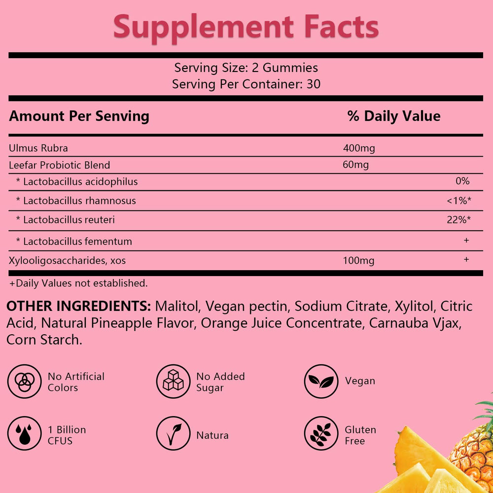 Close-up of pineapple-flavored feminine probiotic gummies