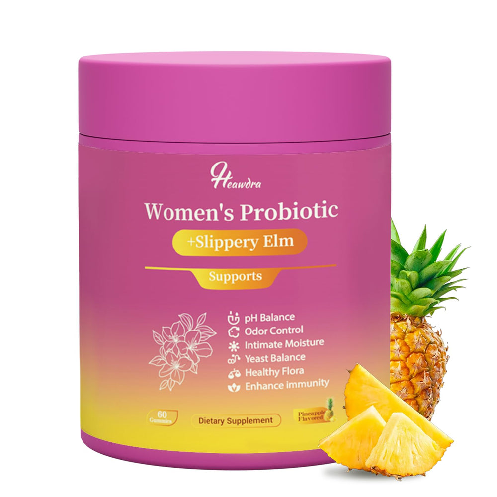 Bottle of Her Juicy Women's Probiotic Gummies on a white background