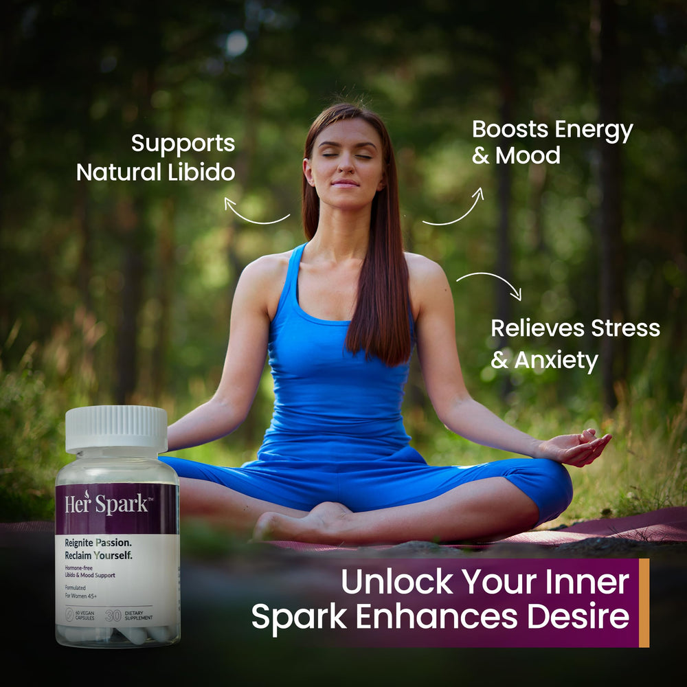 Two-capsule daily dose of HerSpark for mood and energy