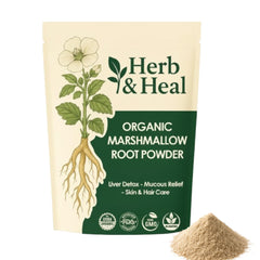 Herb & Heal organic marshmallow root powder in 8 oz bag