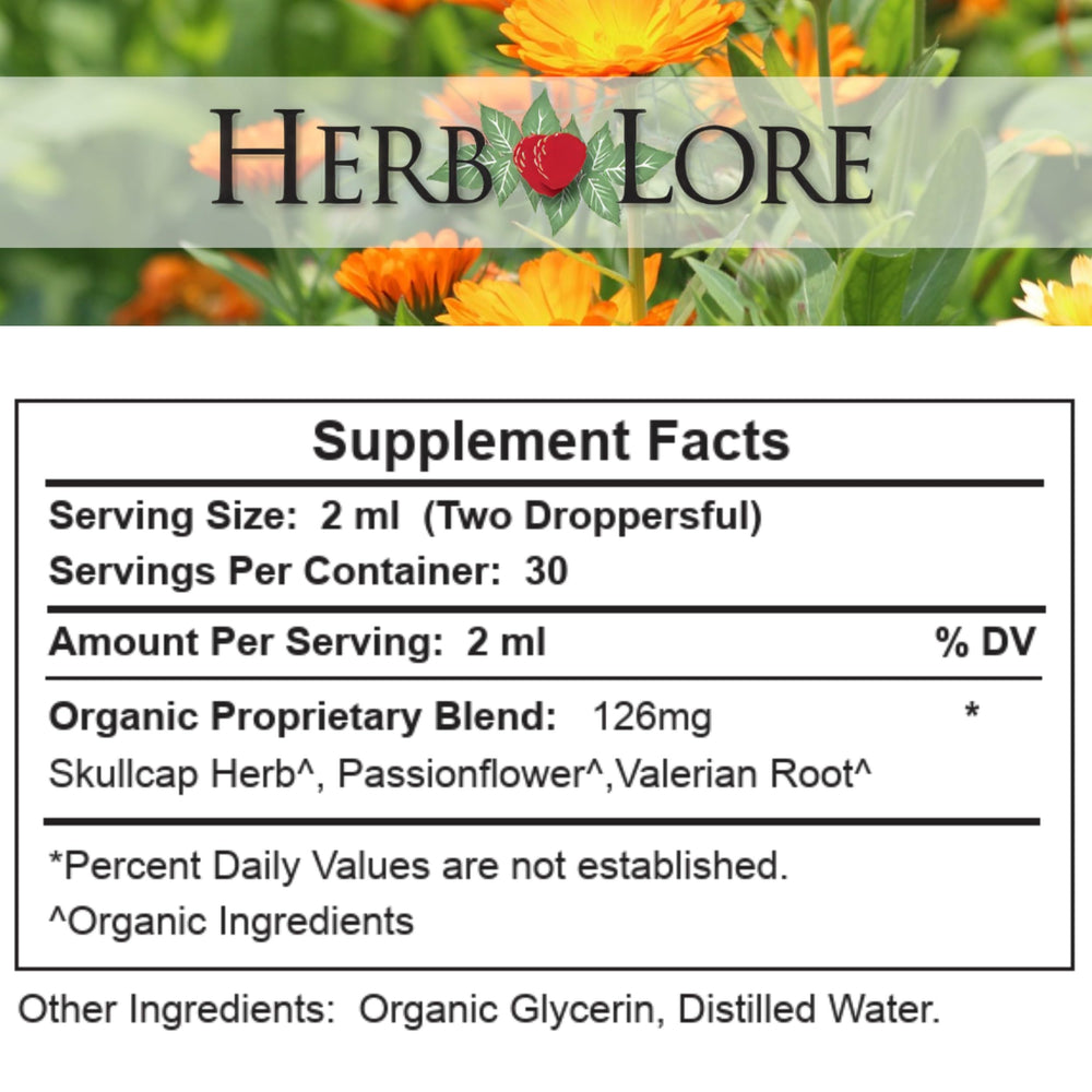 Alcohol-free organic tincture bottle with dropper