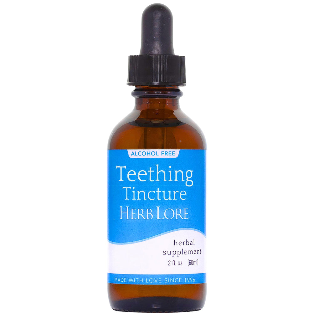 Herb Lore Teething Tincture bottle with dropper