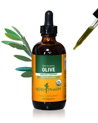 Bottle of Herb Pharm Organic Olive Leaf Liquid Extract for Immune Support – 4 oz