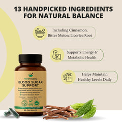 Close-up of Herb Vitality Blood Sugar Support bottle