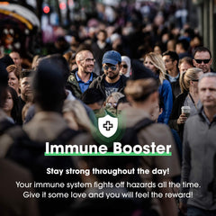 Graphic listing the 18 herbal extracts of Herba-V Immune