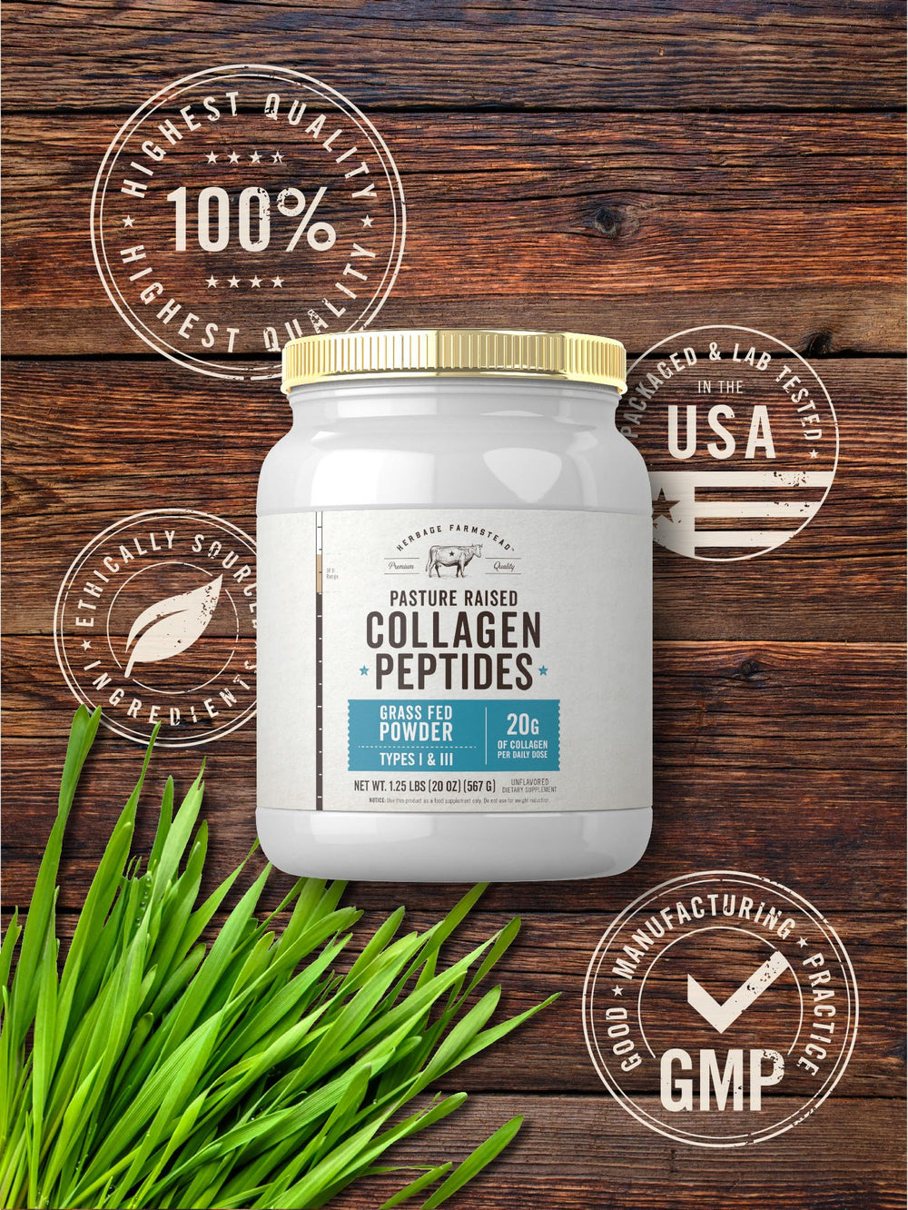 Herbage Farmstead branding with Carlyle collagen product