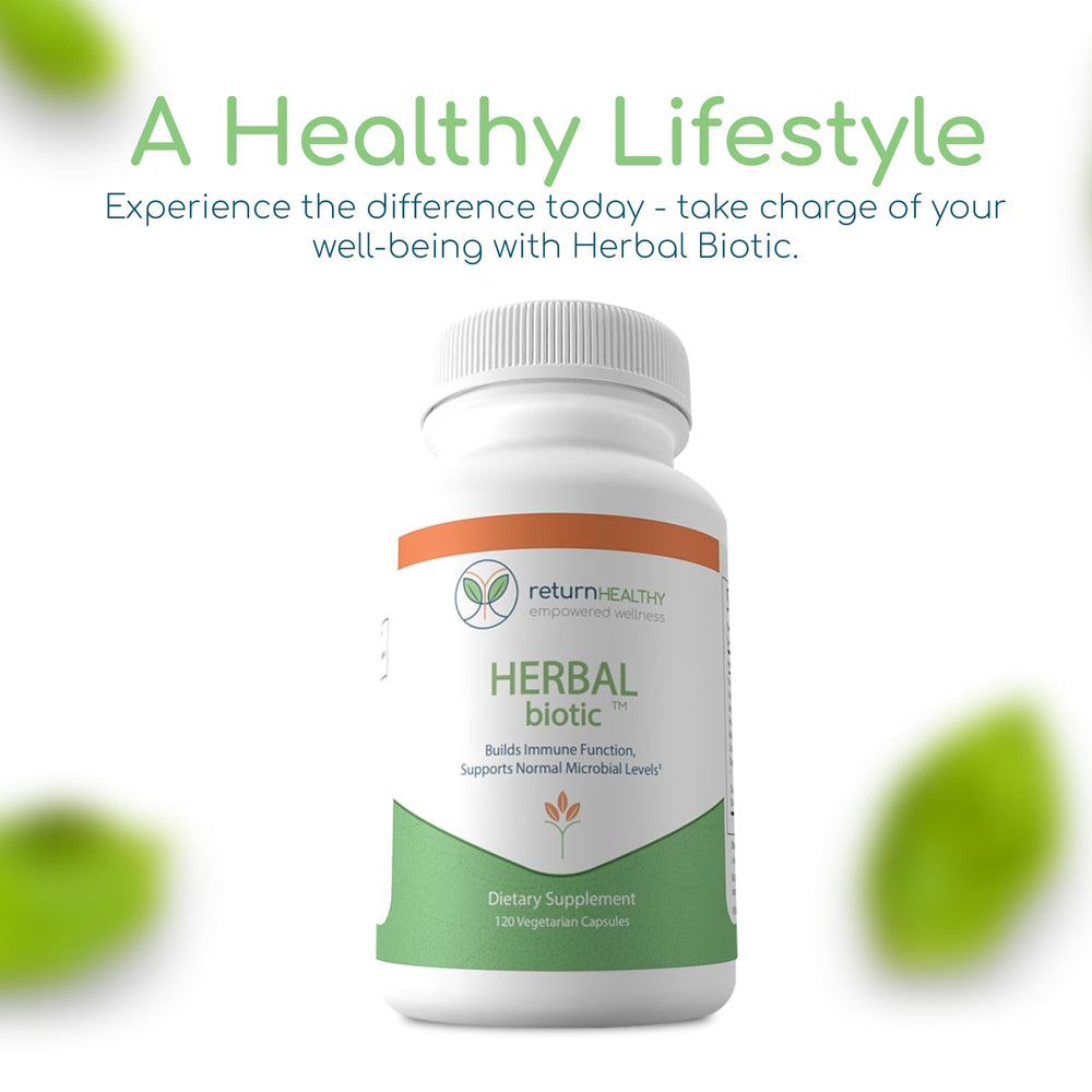 Herbal Biotic bottle with vegan capsule label