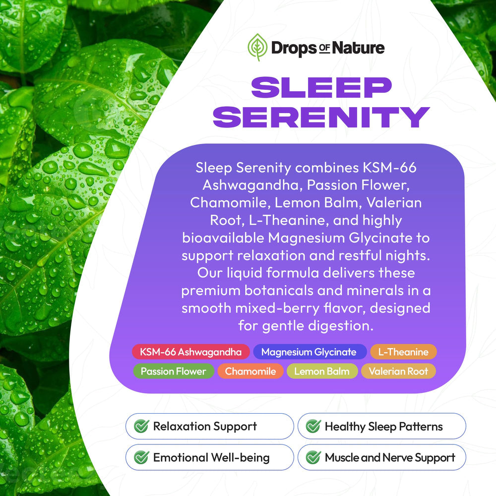 Herbal blend ingredients: valerian, chamomile, lemon balm, passion flower and L-Theanine