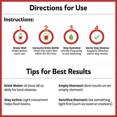 Herbal Clean Qcarbo16 usage instructions image communicates simple steps for one-day routine.