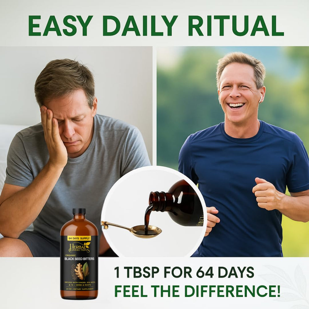 Herbal Connections Digestive-support bitters blend on display suggesting gut balance benefits.