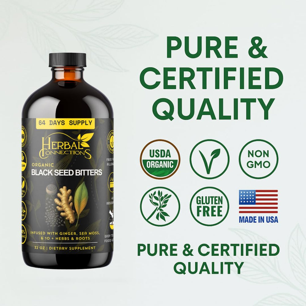 Herbal Connections Vegan Sugar-Free label on bottle emphasizes clean, plant-based wellness.