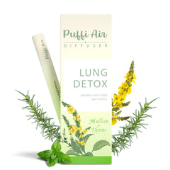 PuffiAir Herbal Diffuser Pen displaying mullein, thyme and mint extracts