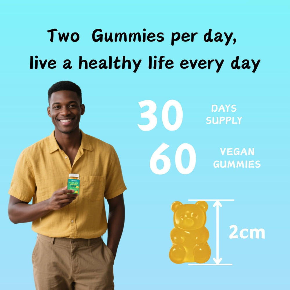 Close-up of natural herbal mullein gummies for respiratory health