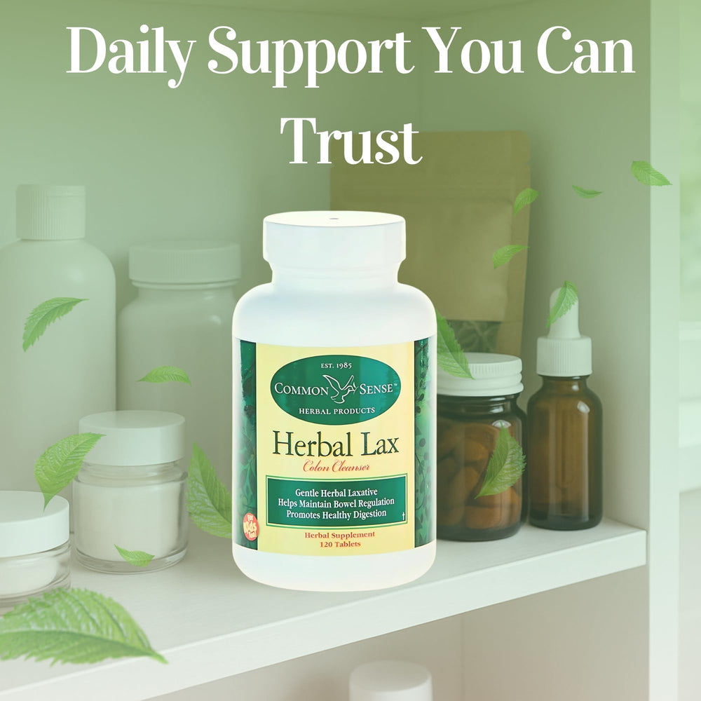 Herbal Lax product label close-up